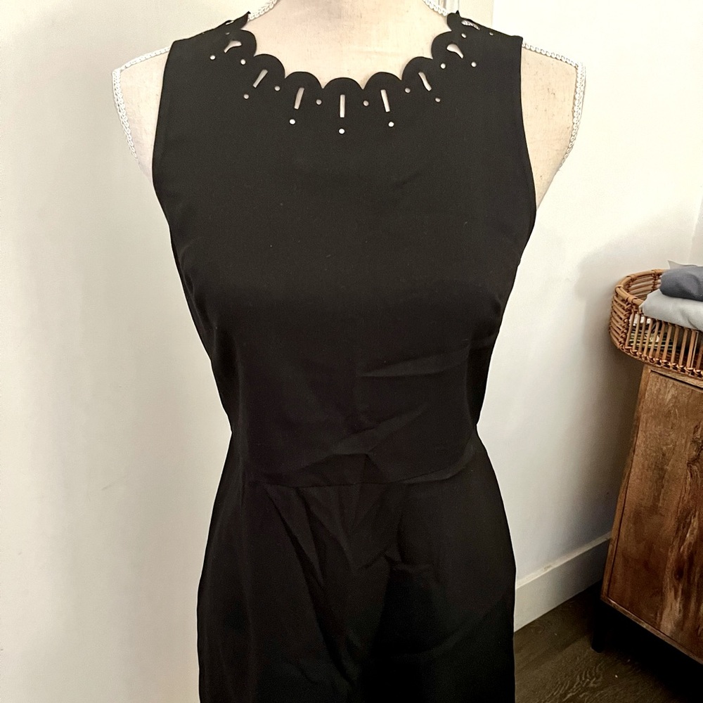 LOFT Little Black Cocktail Dress Scalloped 6P